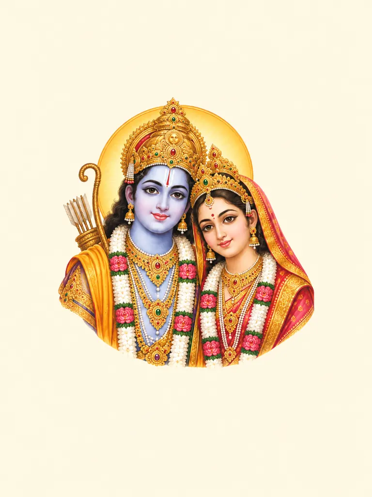 Sita Ram Portrait wall tapestry artwork