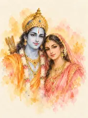 Watercolour Sita Ram