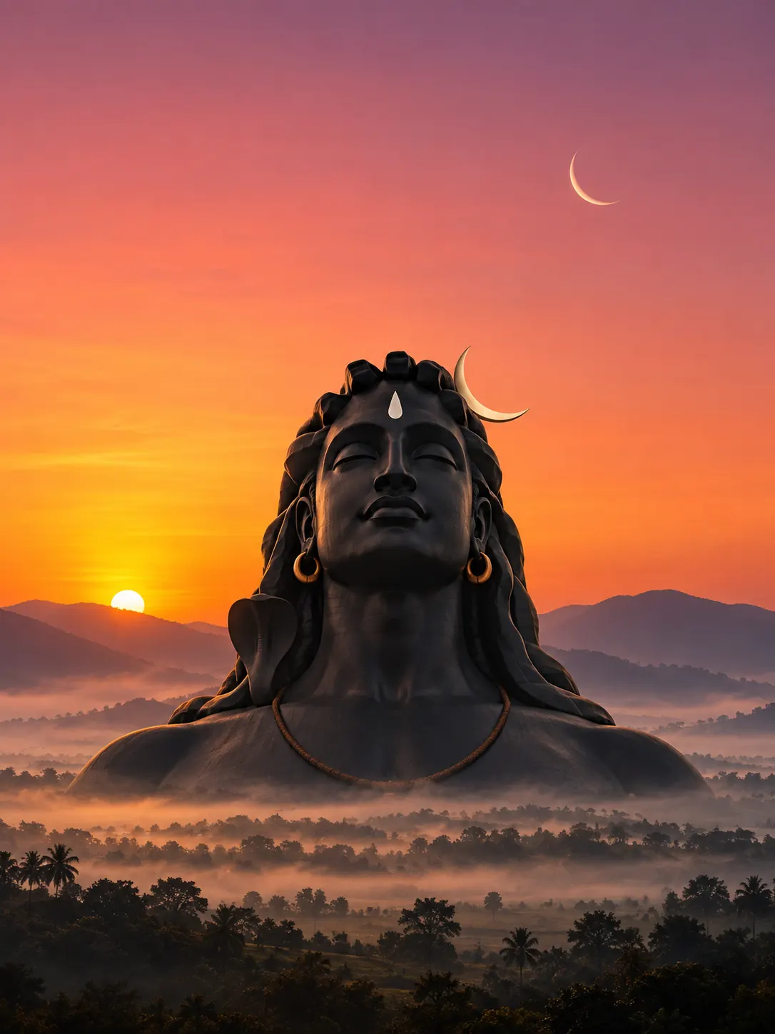 Adiyogi at Dusk wall tapestry artwork (Shiv Ji collection)