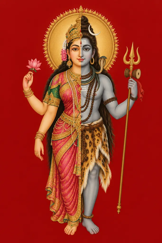 Ardhanarishvara wall tapestry artwork (Shiv Ji collection)