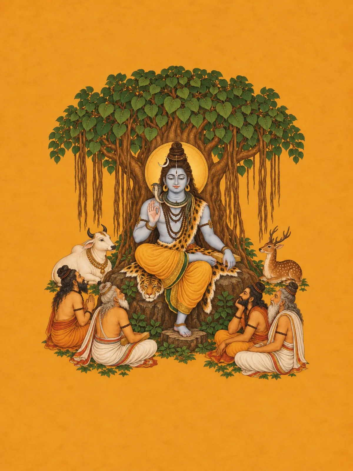 Dakshinamurthy Shiva wall tapestry artwork
