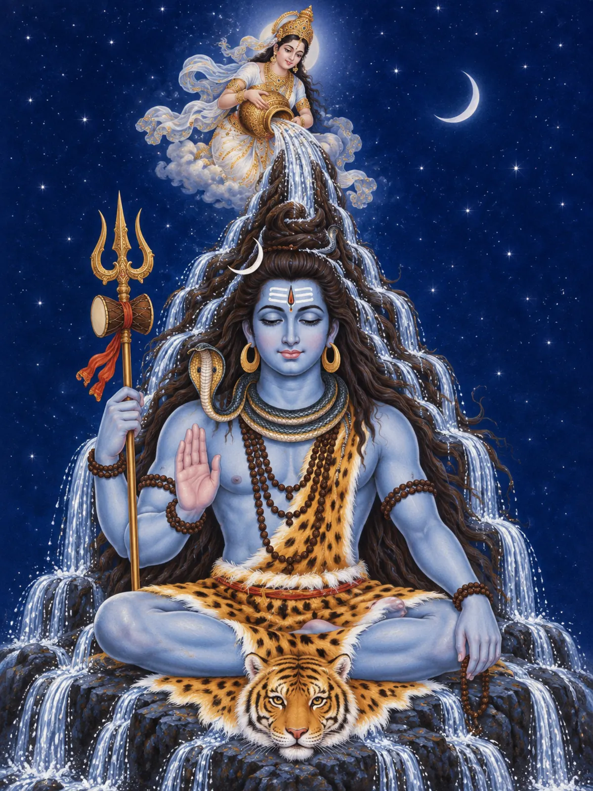 Gangadhara Shiva wall tapestry artwork