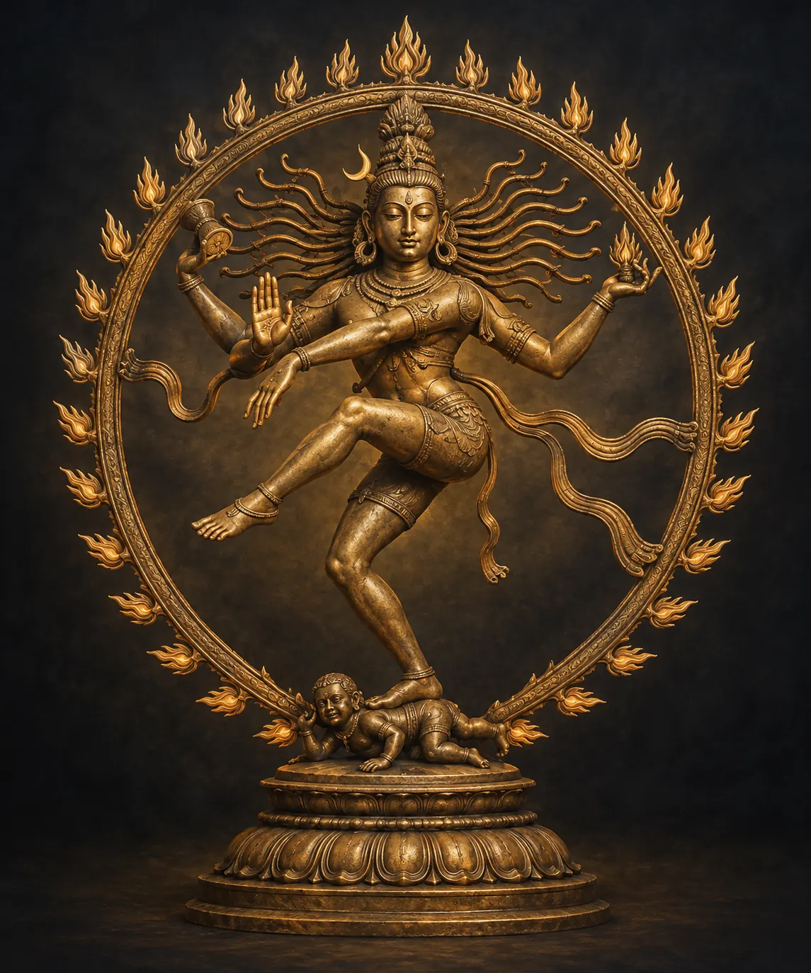 Golden Nataraja wall tapestry artwork (Shiv Ji collection)