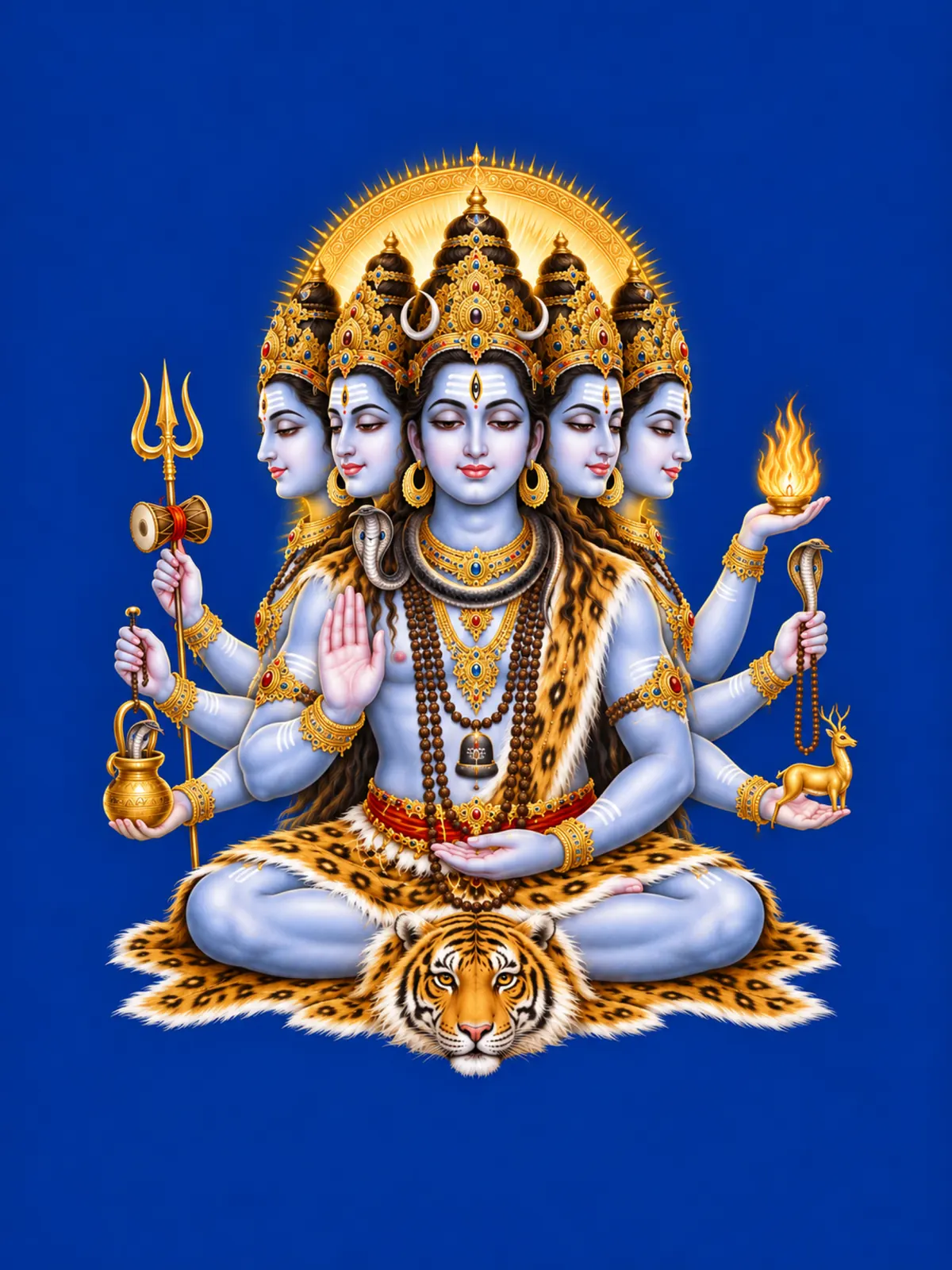 Panchamukhi Shiva wall tapestry artwork