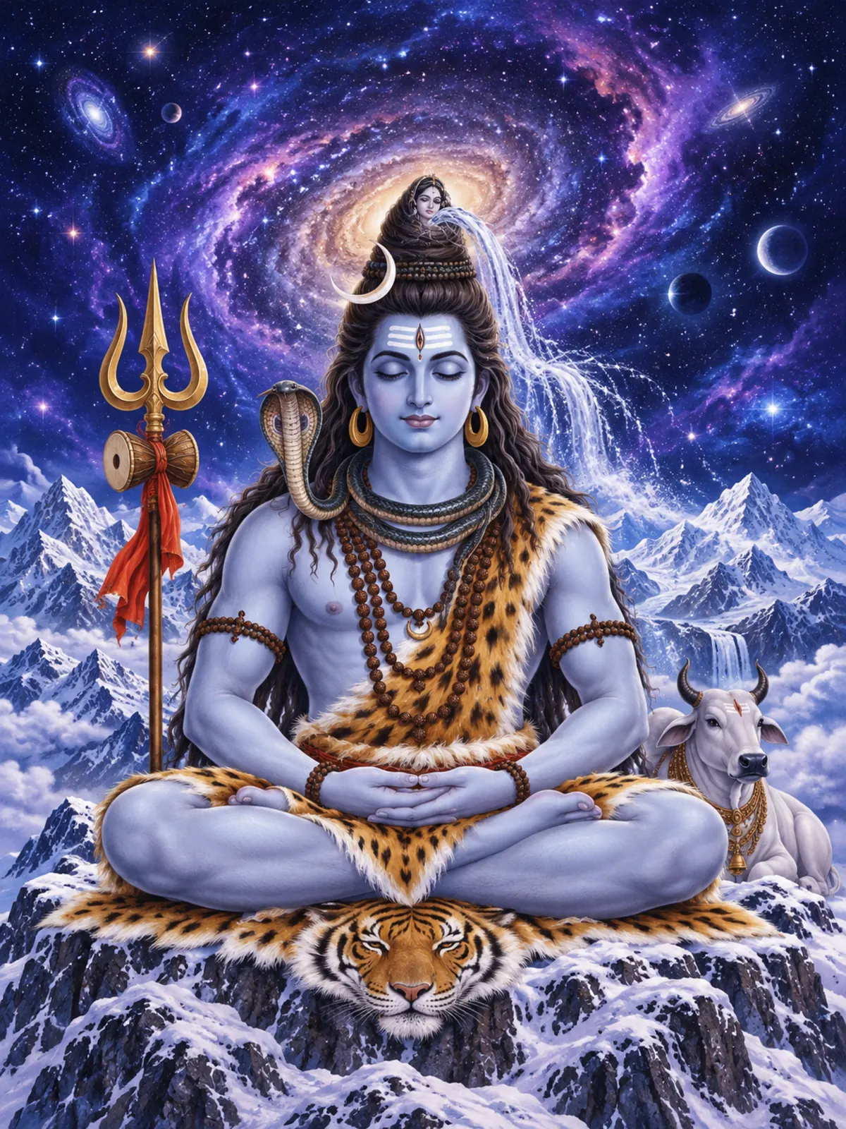 Shiva Cosmic Meditation wall tapestry artwork