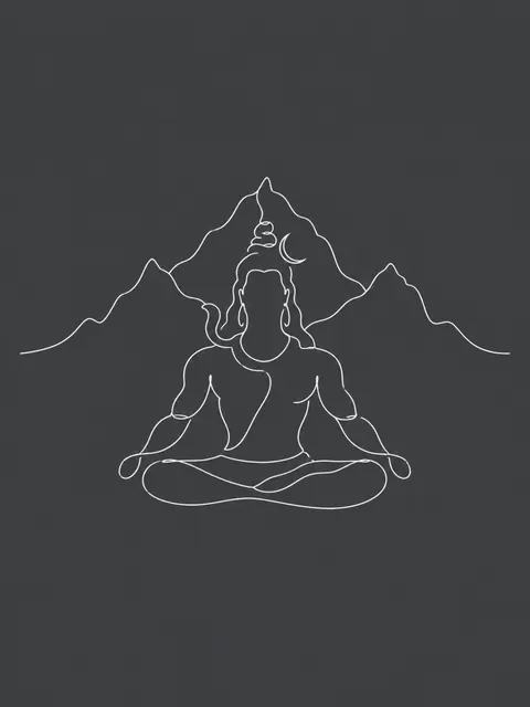 Shiva Kailash Line Art
