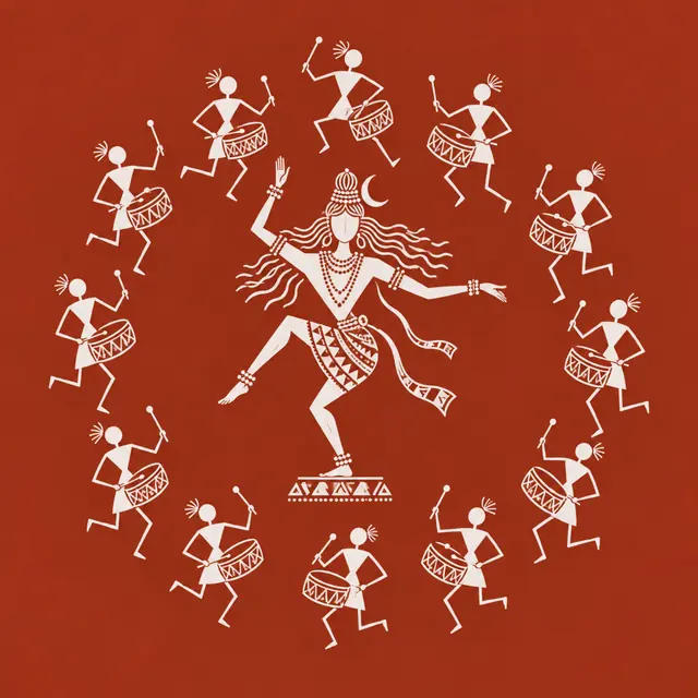 Warli-Inspired Shiva Tandav