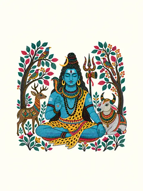 Gond-Inspired Shiva