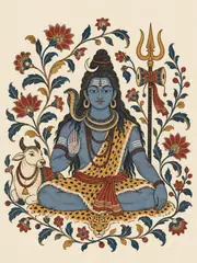 Kalamkari-Inspired Shiva