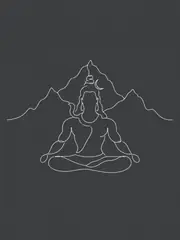 Shiva Kailash Line Art