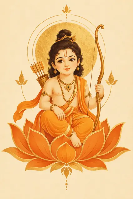 Baby Rama on a Golden Lotus