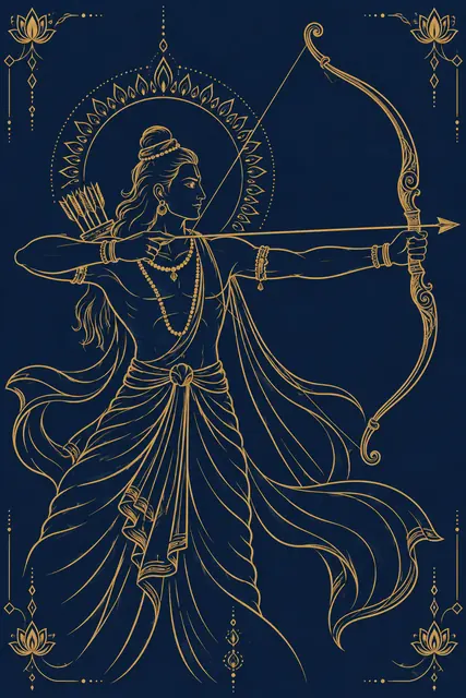 Golden Archer with Mandala Halo