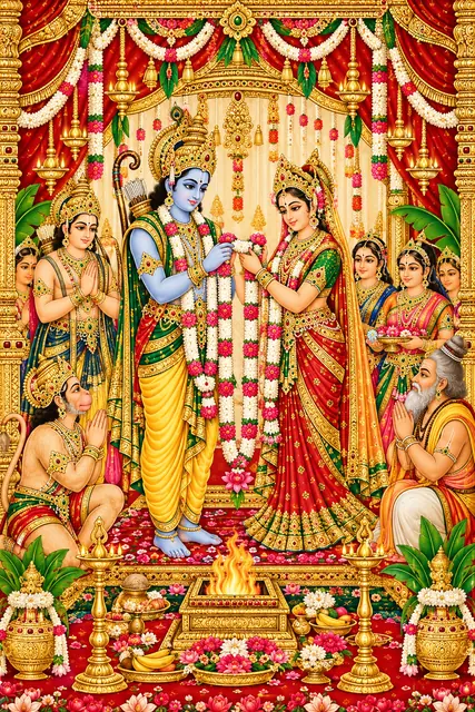 Rama and Sita's Sacred Garland Exchange