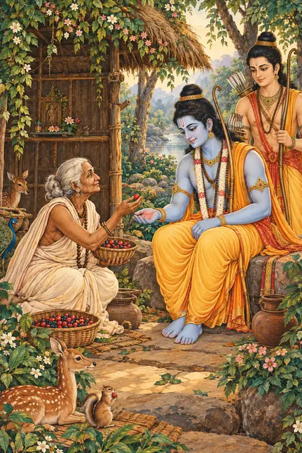 Shabari Offers Berries to Rama