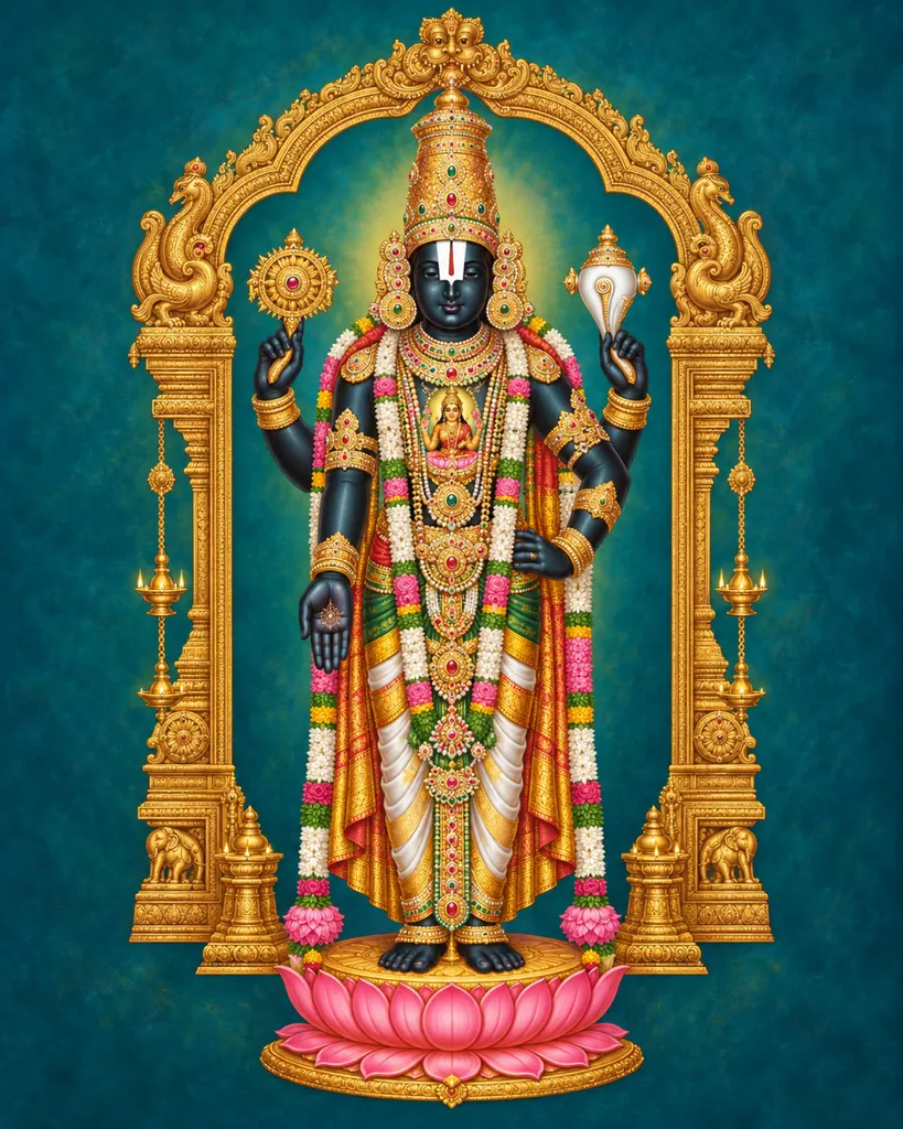 Lord Venkateswara Balaji wall tapestry artwork