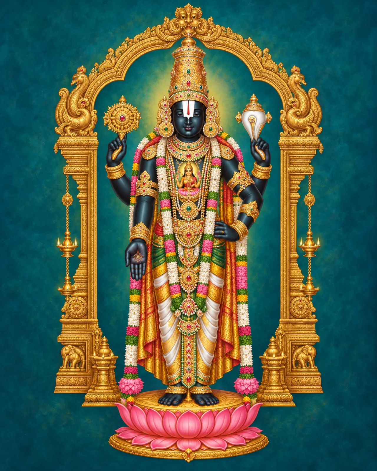 Lord Venkateswara Balaji wall tapestry artwork