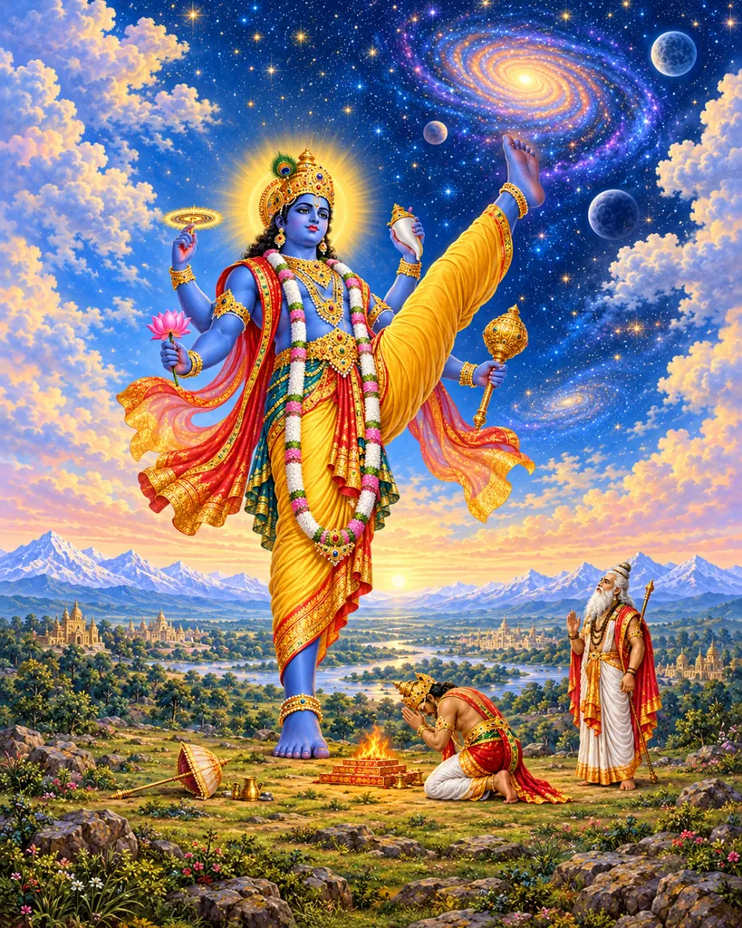 Trivikrama, the Cosmic Stride wall tapestry artwork